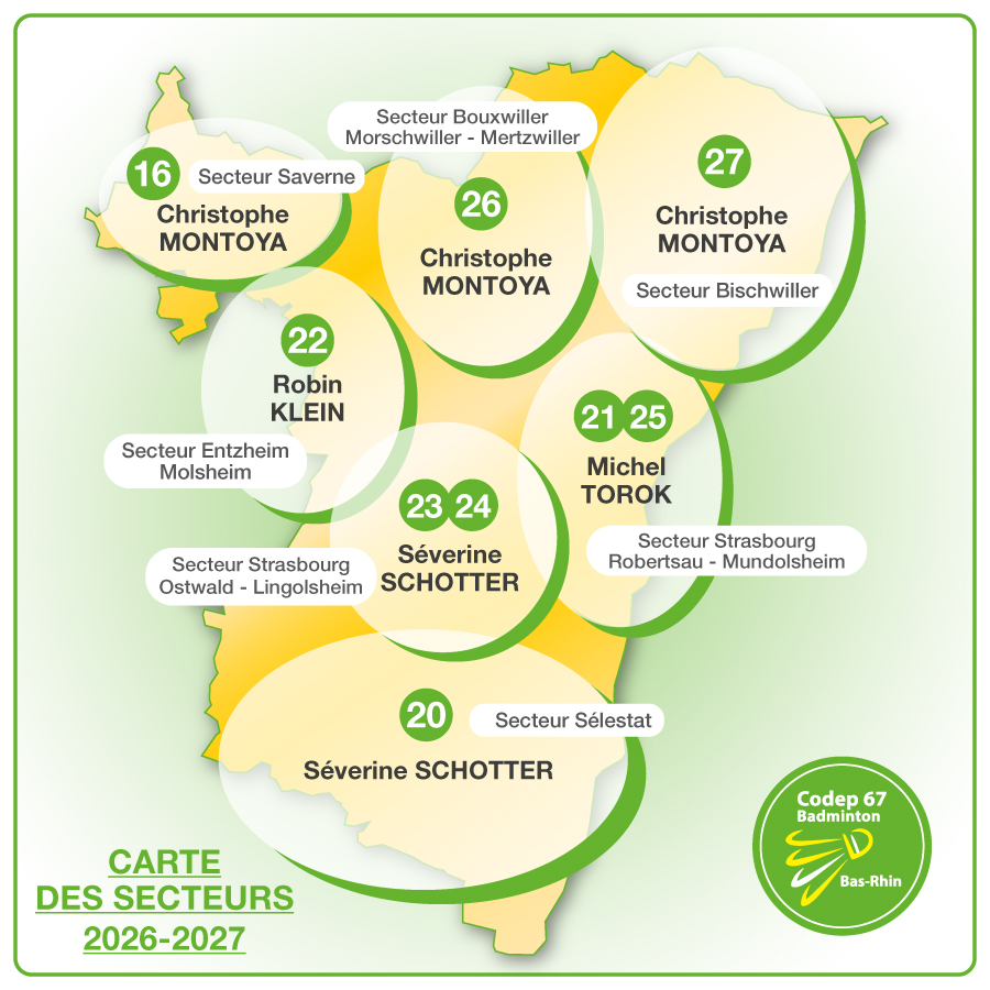 Carte des secteurs 2026-2027